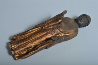 T4229: Japanese Xf Wood Carving Buddhist Statue Sculpture Ornament Buddhist Art