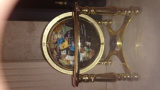 Gemstone Black & white world globe on stand with compass (2) 2