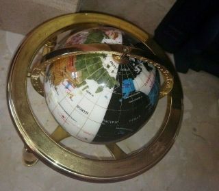 Gemstone Black & white world globe on stand with compass (2) 6