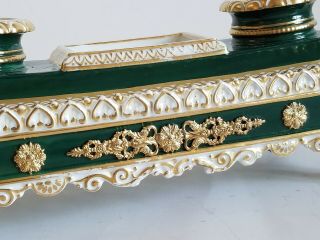 Imperial 19C French Sevres Porcelain Gilt Bronze Inkwell Stand 7