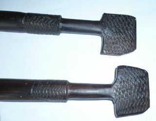 Antique Collectable Dark Wood Carved Club - Spears,  Papua Guinea ?