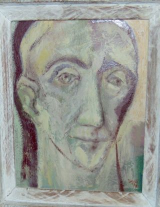 Mid Century Painting Self Portrait? Modernist 1953 Zubel Kachadoorian Listed
