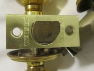 2x Vintage Ruth Richmond Weiser Lucite Acrylic Gold Flake Door Knob Set lock 70s 7