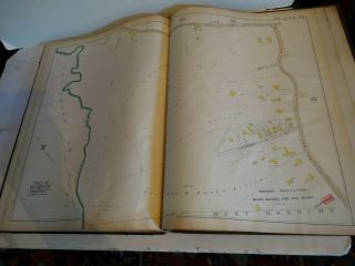 RARE Antique G.  W.  Bromley atlas 1888 City of boston mass 34 plates color maps 11