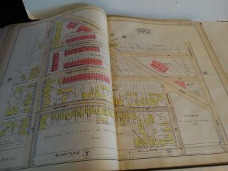 RARE Antique G.  W.  Bromley atlas 1888 City of boston mass 34 plates color maps 5