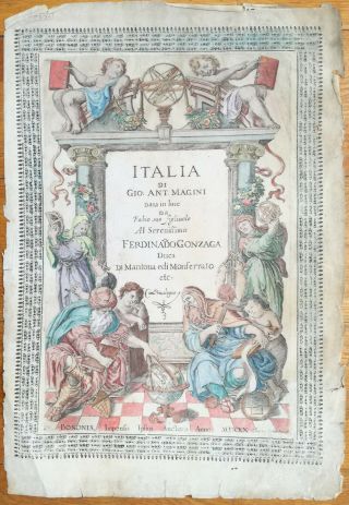 Magini: Huge Engraved Title Page Atlas Italy - 1620