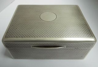 Lovely Decorative English Antique 1922 Solid Sterling Silver Cigarette Table Box
