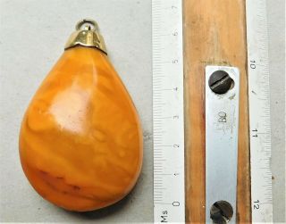 28g Real Natural Egg Yolk Butterscotch Amber Pendant Vintage 7