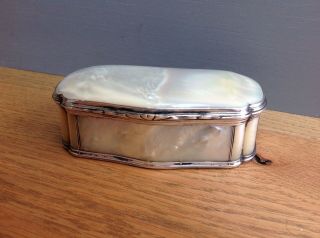 Victorian Silver Mother Of Pearl Casket,  C.  1860