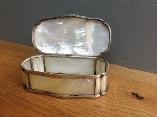 Victorian Silver Mother Of Pearl Casket,  C.  1860 2