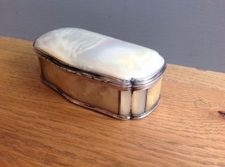 Victorian Silver Mother Of Pearl Casket,  C.  1860 3