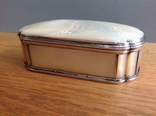 Victorian Silver Mother Of Pearl Casket,  C.  1860 4