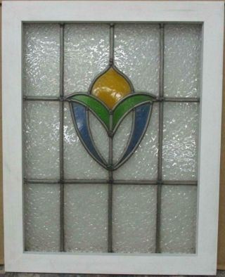 Midsize Old English Leaded Stained Glass Window Pretty Abstract 19.  5 " X 24.  5 "