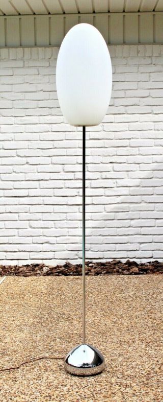 Sonneman Vtg Mid Century Modern Chrome Teardrop Egg Mushroom Floor Lamp Laurel