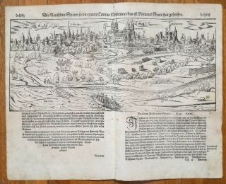 MÜnster/munster Cosmographia View Speyer Germany 16th.  Century