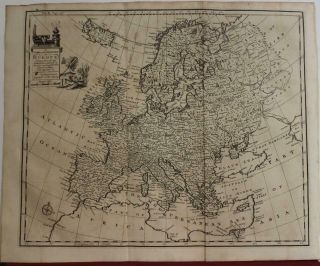 European Continent 1744 Emanuel Bowen Antique Copper Engraved Map