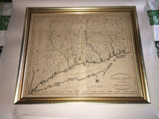 Antique Map Connecticut B.  Tanner 1796 American Ed.  Winterbothams John Reid Pub.