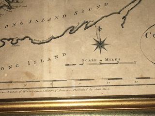 Antique Map Connecticut B.  Tanner 1796 American Ed.  Winterbothams John Reid Pub. 3