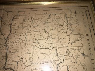 Antique Map Connecticut B.  Tanner 1796 American Ed.  Winterbothams John Reid Pub. 8