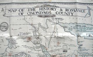 History & Romance Of Onondaga County - Paul M Paine - Vintage Map 1929