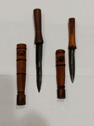 Small African Knives With Wood Sheaths 2