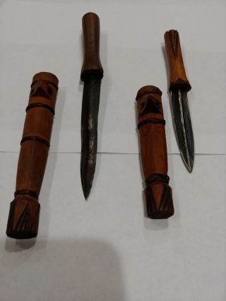 Small African Knives With Wood Sheaths 3