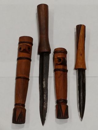 Small African Knives With Wood Sheaths 7