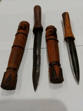 Small African Knives With Wood Sheaths 8