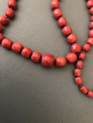 Estate Find red coral bead necklace 2
