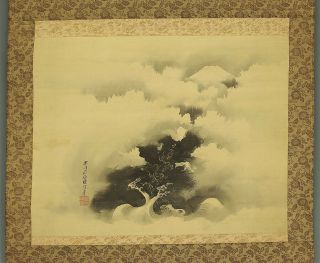 掛軸1967 Hanging Scroll : Kano Shosenin Tadanobu " Dragon Crossing Mt.  Fuji " @zkn103