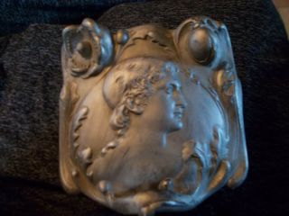 Weidlich Bro.  Figural Jewelry Box Casket Art Nouveau 324 Lining Flower Face