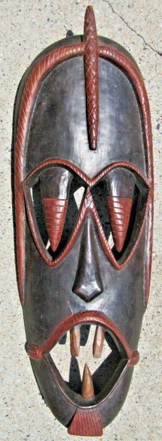 Large African Carved Wood Mask - A Beauty