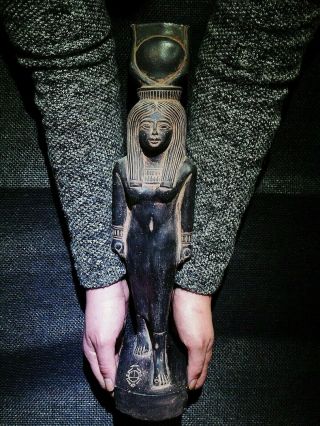 Egyptian Antiques Antiquity Hathor Sky Goddess Of Love Statue 1570 - 1070 Bc