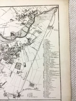 Antique Map Oxford Cambridge University City Plan 19th Century Old Colleges 4