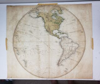 Herman Moll Map Of The Western Hemisphere Circa 1802
