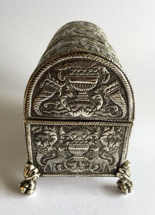 Antique Solid Silver 18th/19th Century Dutch Colonial Jewellery Box Casket Rare 4