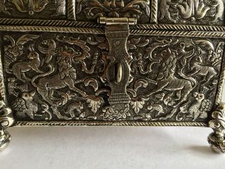 Antique Solid Silver 18th/19th Century Dutch Colonial Jewellery Box Casket Rare 6