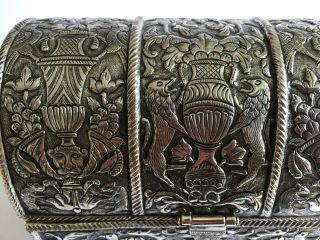Antique Solid Silver 18th/19th Century Dutch Colonial Jewellery Box Casket Rare 8