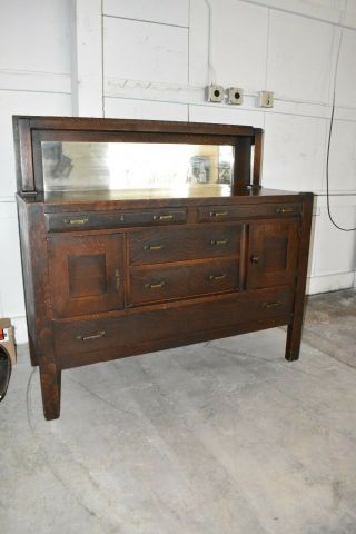 Antique Mission Craftsman Oak Dining Buffet Server Jk Rishel Vintage Furniture