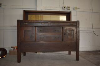 Antique Mission Craftsman Oak Dining Buffet Server JK Rishel Vintage Furniture 9