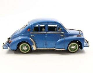 1960 Renault 4CV Blue Sedan Vintage Tin Friction (KANAME SANGYO? Japan) Rare 8 