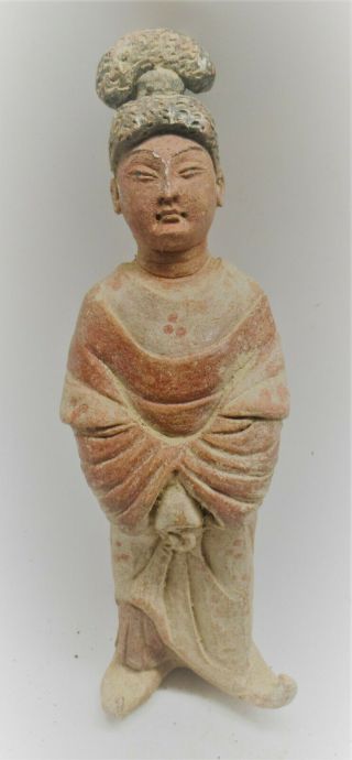 Museum Quality Ancient Chinese Tang Dynasty Ceramic Tomb Attendant Rare