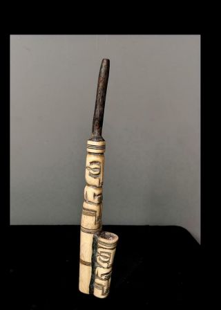 Old Tribal Bamum Bone Smoke Pipe - Cameroon