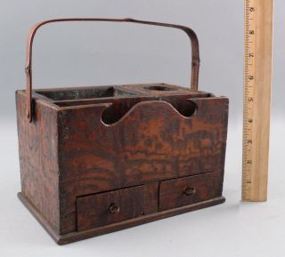 Small Antique 19thc Japanese Meiji,  Tabletop Hibachi Exotic Figured Keyaki Wood