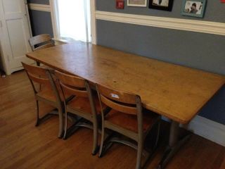 American Seating Envoy Vintage Antique School Table Desk