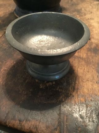 18th Century Pewter Open Footed Table Salt 1780’s 2 Inches.