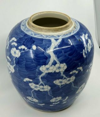 Large Antique Chinese Blue and White Porcelain Prunus Jar 4