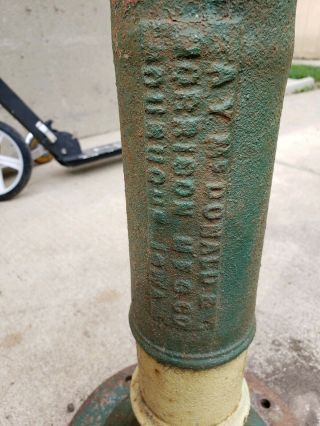 Vintage Antique Water Pump Well Cast Iron Painted John Deere HEAVY Farmhouse 10