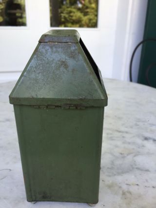 1920s American Miniature Self - Closing Metal Trash Can - Salesman ' s Sample? 4