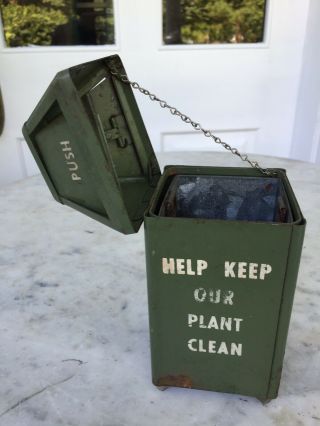 1920s American Miniature Self - Closing Metal Trash Can - Salesman ' s Sample? 6